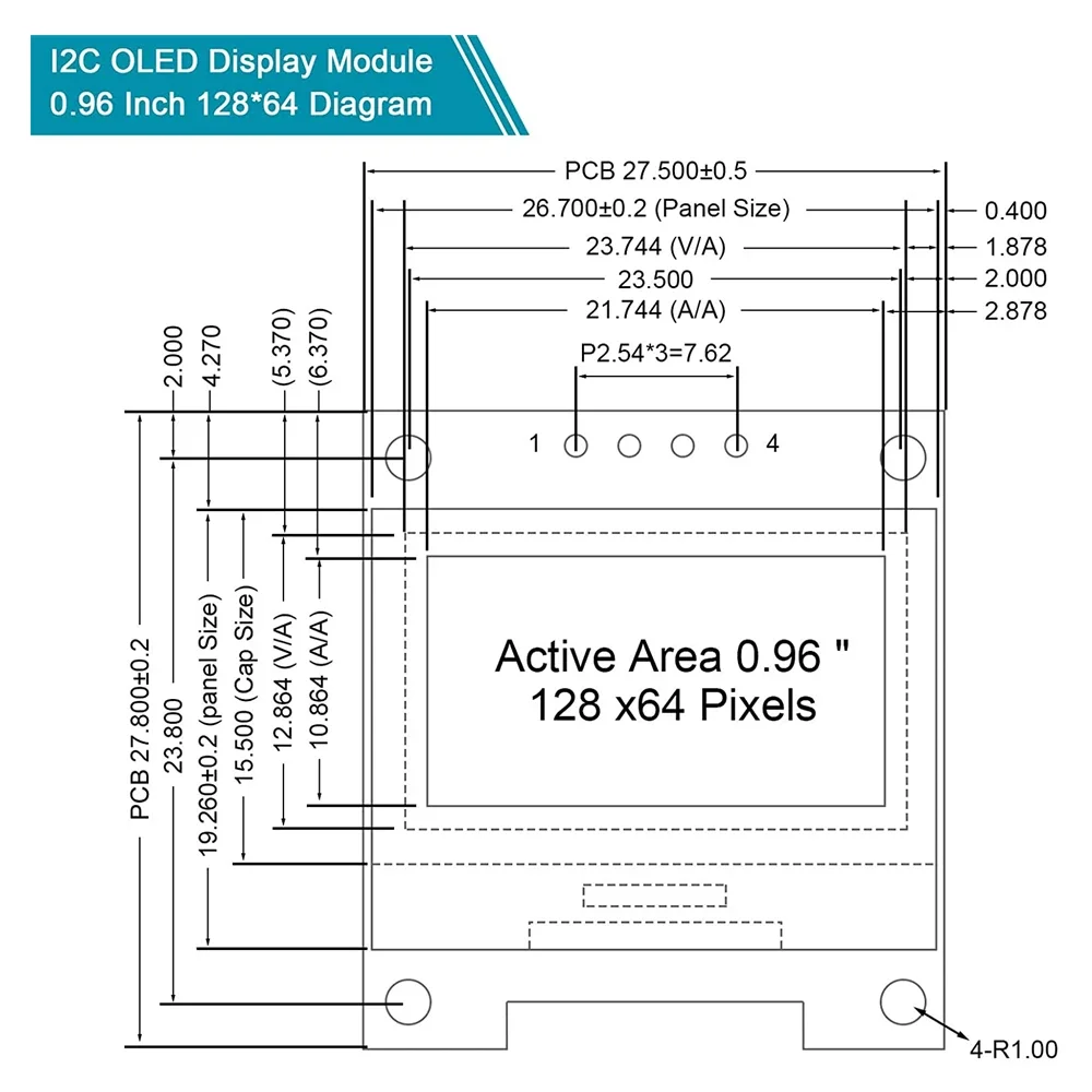 0,96 Zoll OLED IIC Serielles Weißes OLED-Displaymodul 128X64 I2C – Bild 6