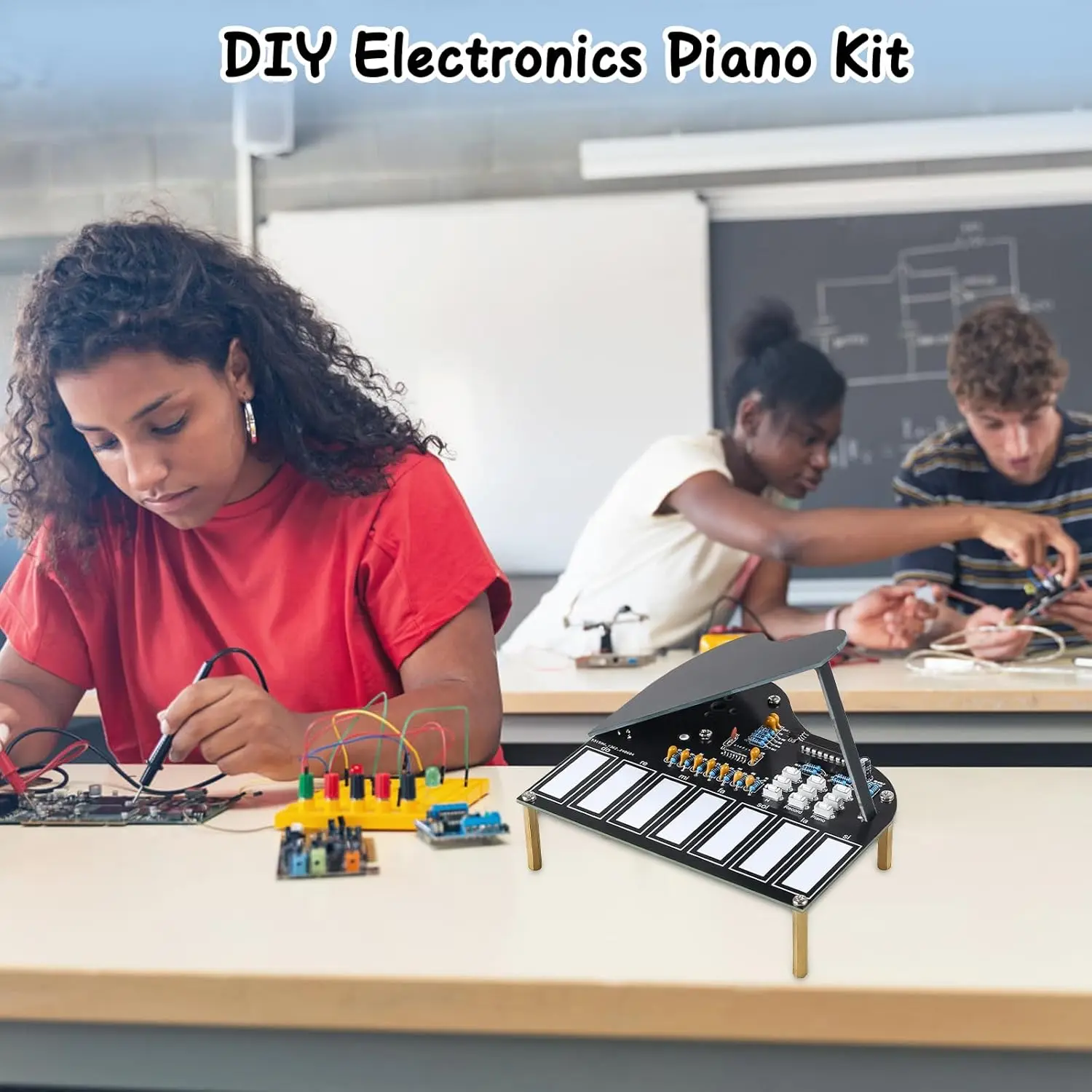 DIY-Lötübungsset, 7-Tasten, Mini-Klavier, Violine, Gitarre – Bild 3