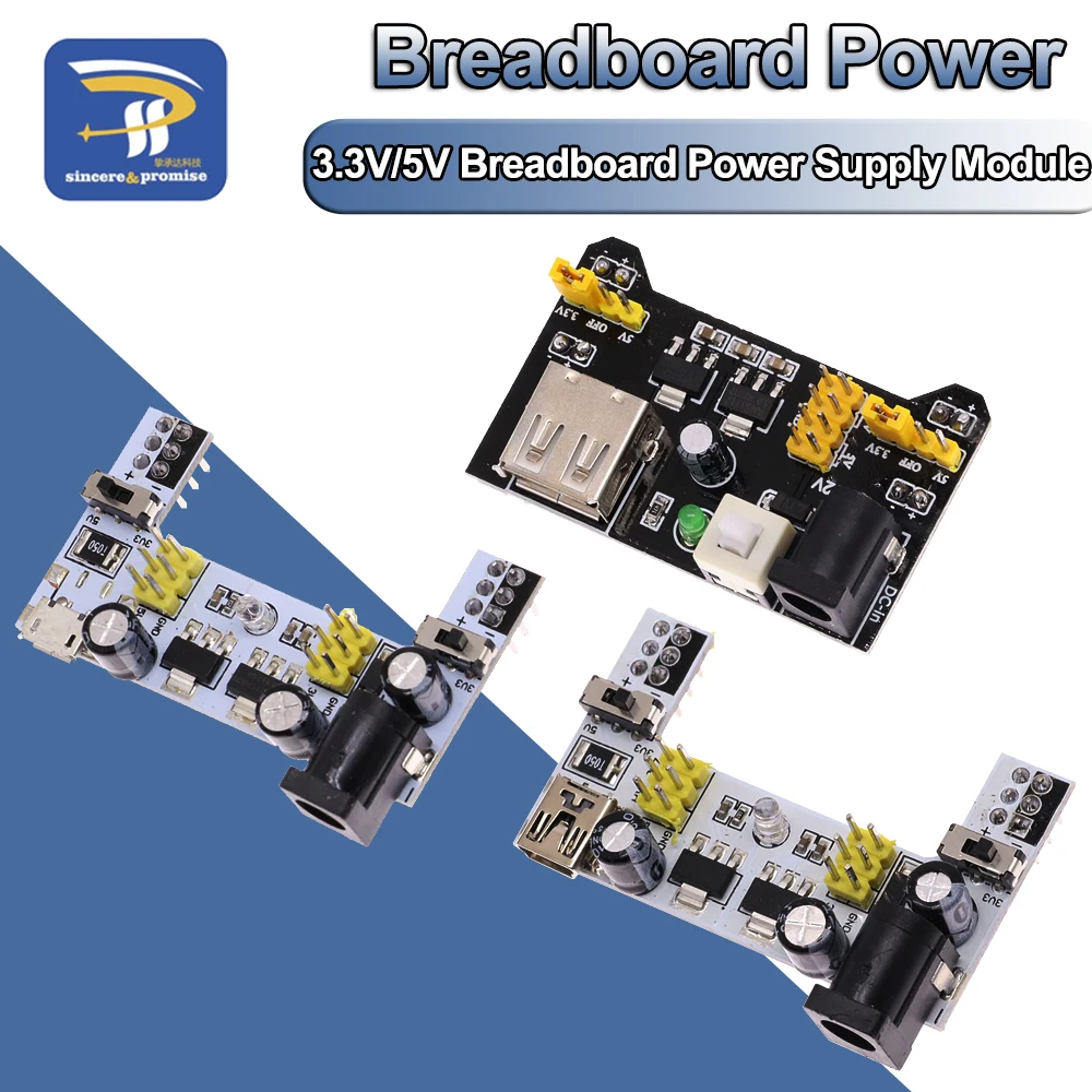 MB102 Mini Micro USB Schnittstelle Breadboard Netzteilmodul MB-102 Modul für Arduino DIY Kit Weiß DC 7-12V
