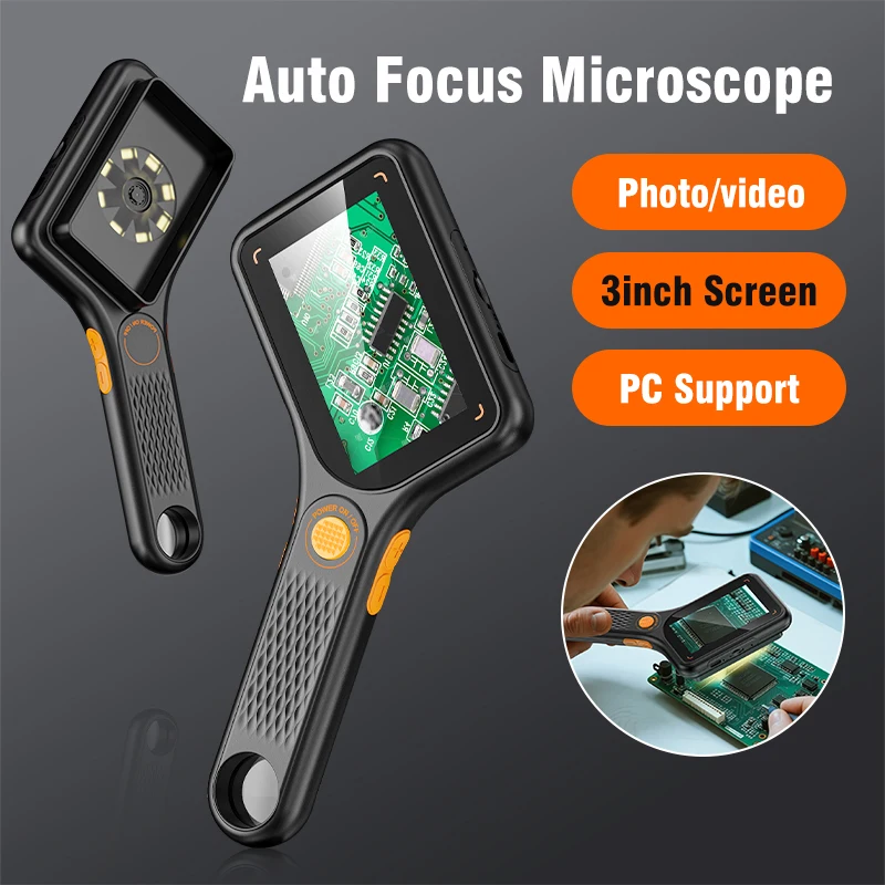 Handheld-USB-Digitalmikroskop, 3,0 Zoll großer Bildschirm, Autofokus, digitale Lupe, 500 x 2 MP