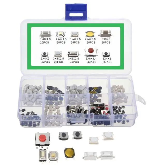 Schachtel 10 Modell SMD Tactile Push Button Switch Kit (250 Stück) – Bild 6