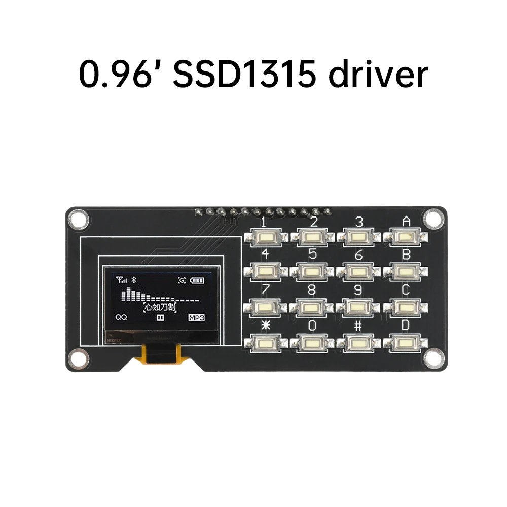0,96/1,3 Zoll OLED Display SSD1315 SSD1306 SH1106 mit 4x4 Tastatur 16P Taste LCD Display Modul Bildschirm