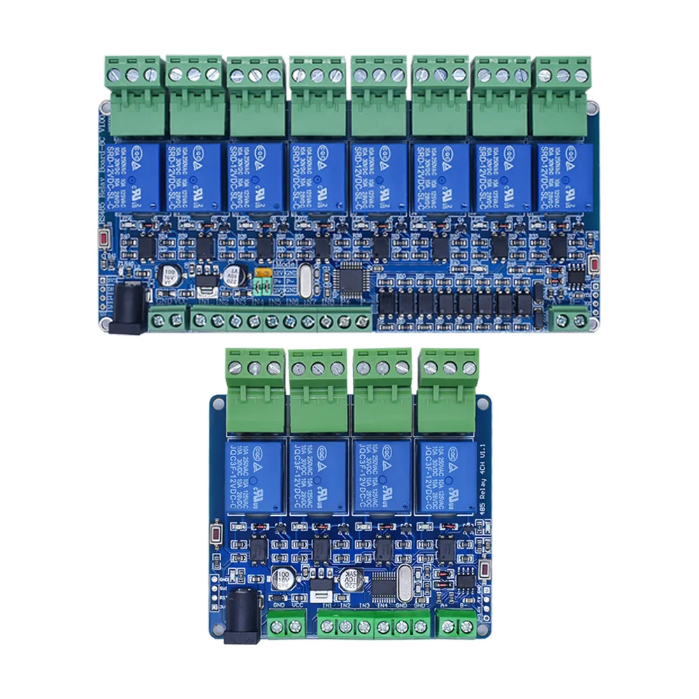 5V 12V Modbus Rtu 4 8-Kanal-Relaismodul RS485 TTL-Kommunikation 4 – Bild 3