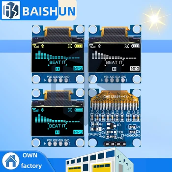 ‌ 0,96 Zoll I2C SSD1306 OLED-Anzeigemodul - 128 x 64 zweifarbiger (Gelb/Blau) Bildschirm für Arduino