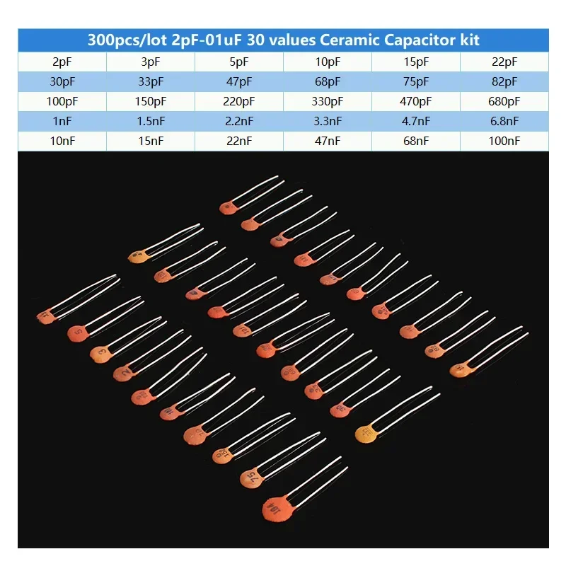 Keramik-Kondensator-Set 300 Stück/960 Stück 2pF-0,1uF Elektronische Komponenten Kondensator-Sortiment