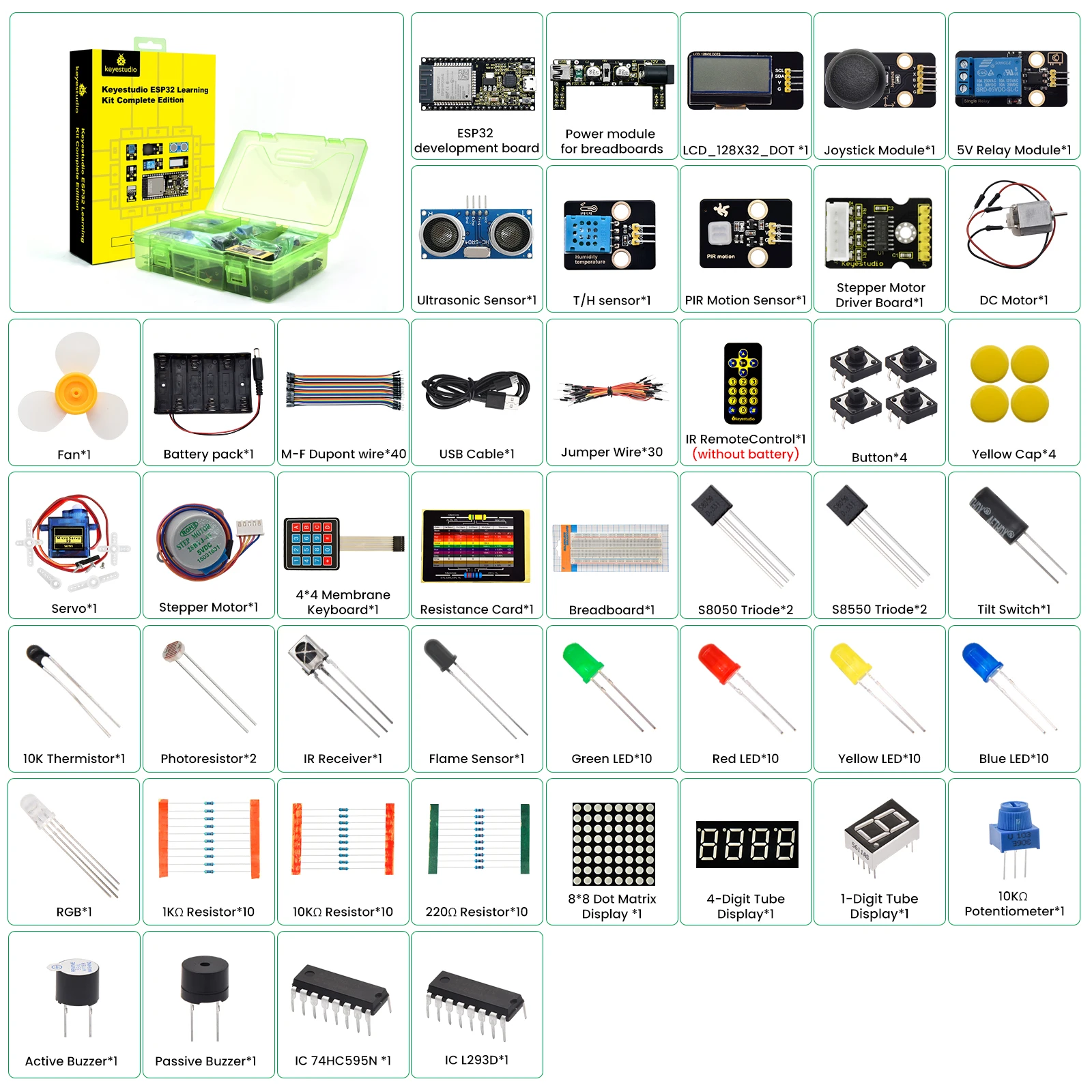 Keyestudio ESP32-Lernset, komplette Edition mit ESP32-Mainboard – Bild 2