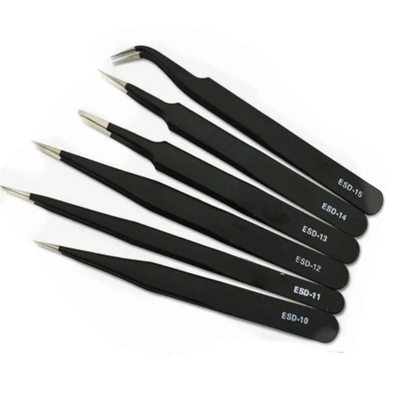 Präzision Pinzette Set ESD Anti-Statische Edelstahl Pinzette Reparatur – Bild 2