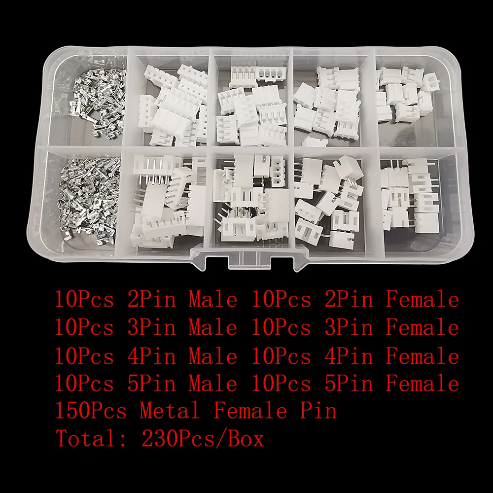 JST PH 2,0 Stecker 2,0mm Pitch 2/3/4/5 Pin Männlich (230 Stück) – Bild 3