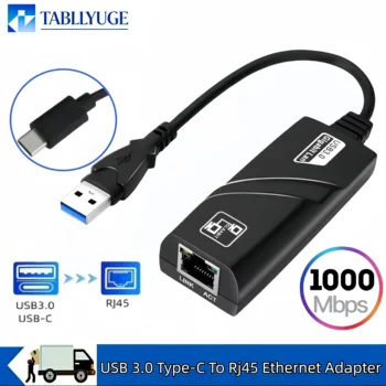 USB 3.0 zu RJ45 Gigabit Ethernet Adapter 10/100/1000 Mbit/s Kabelgebundene LAN-Netzwerkkarte für PC Laptop Mac