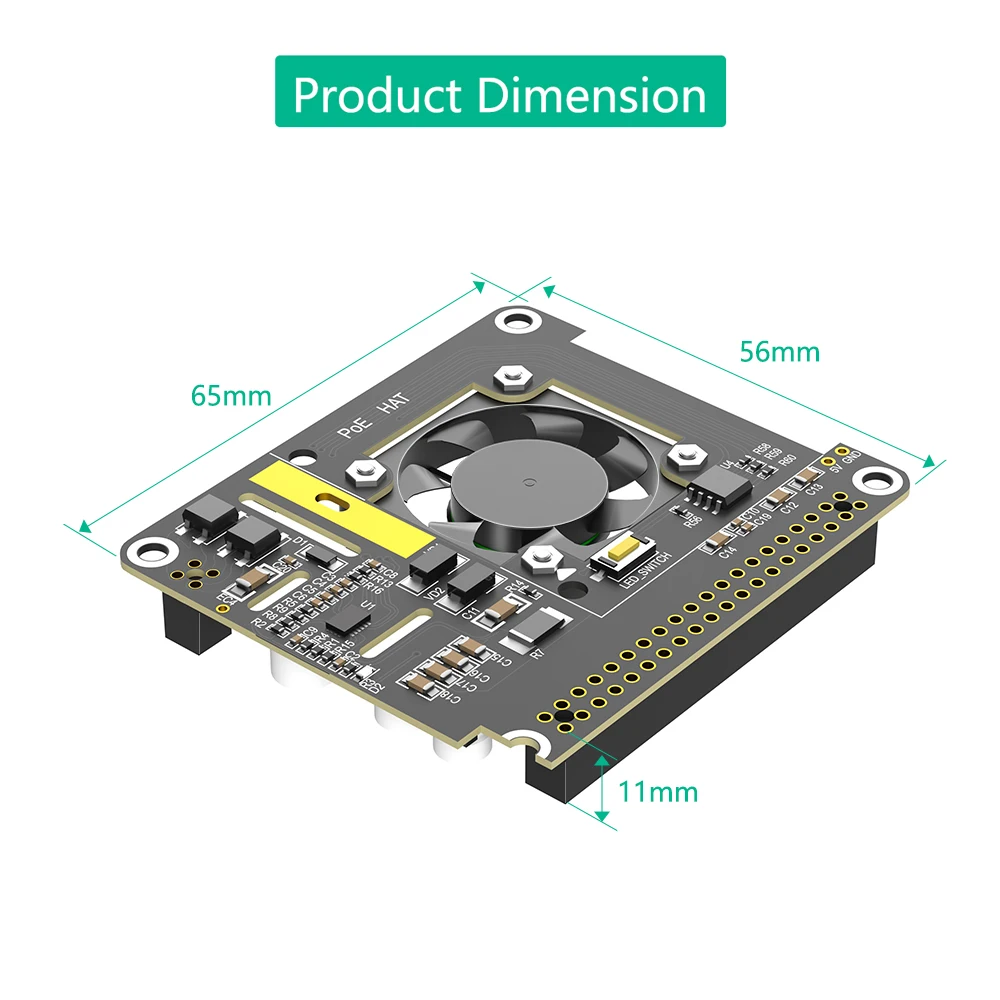 PoE-HAT für Raspberry Pi 5, mit Lüfter/Computermodul 5 – Bild 3