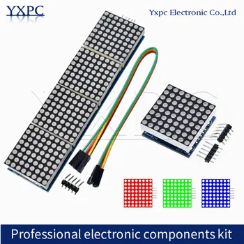 MAX7219 Dot-Matrix-Modul 32x8 4-in-1 LED-Anzeigemodule mit 5-Pin-Kabeln für Arduino Raspberry Pi
