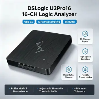 DSLogic U2Pro16 USB2.0 Logikanalysator 16CH 1GHz 500MHz Puffer 100MHz Stream 4G 16G I2C SPI