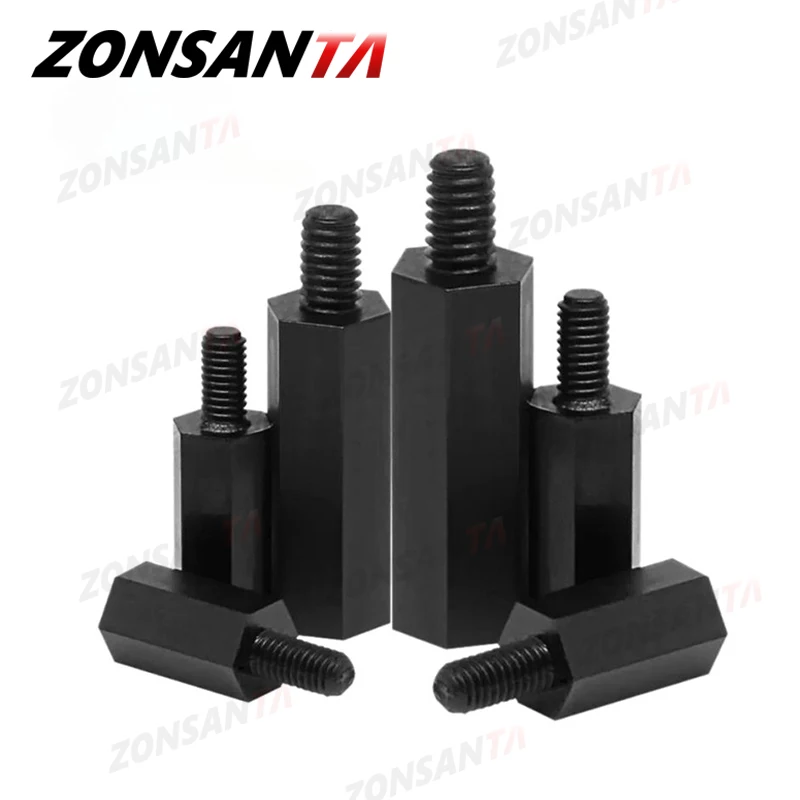 M2 M2,5 M3 M4 Schwarz Nylon Sechskant Außengewinde Abstandshalter – Bild 5