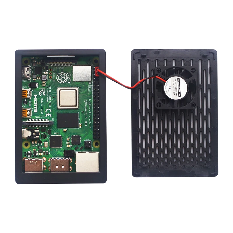Raspberry Pi 4 Modell B ABS Fall mit Lüfter Schwarz Kunststoff – Bild 4