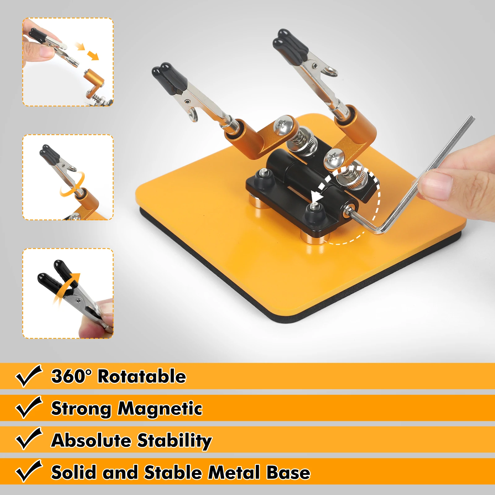 Magnetische Dritte Hand Lötwerkzeug PCB-Halter Klemmen mit 2 – Bild 3