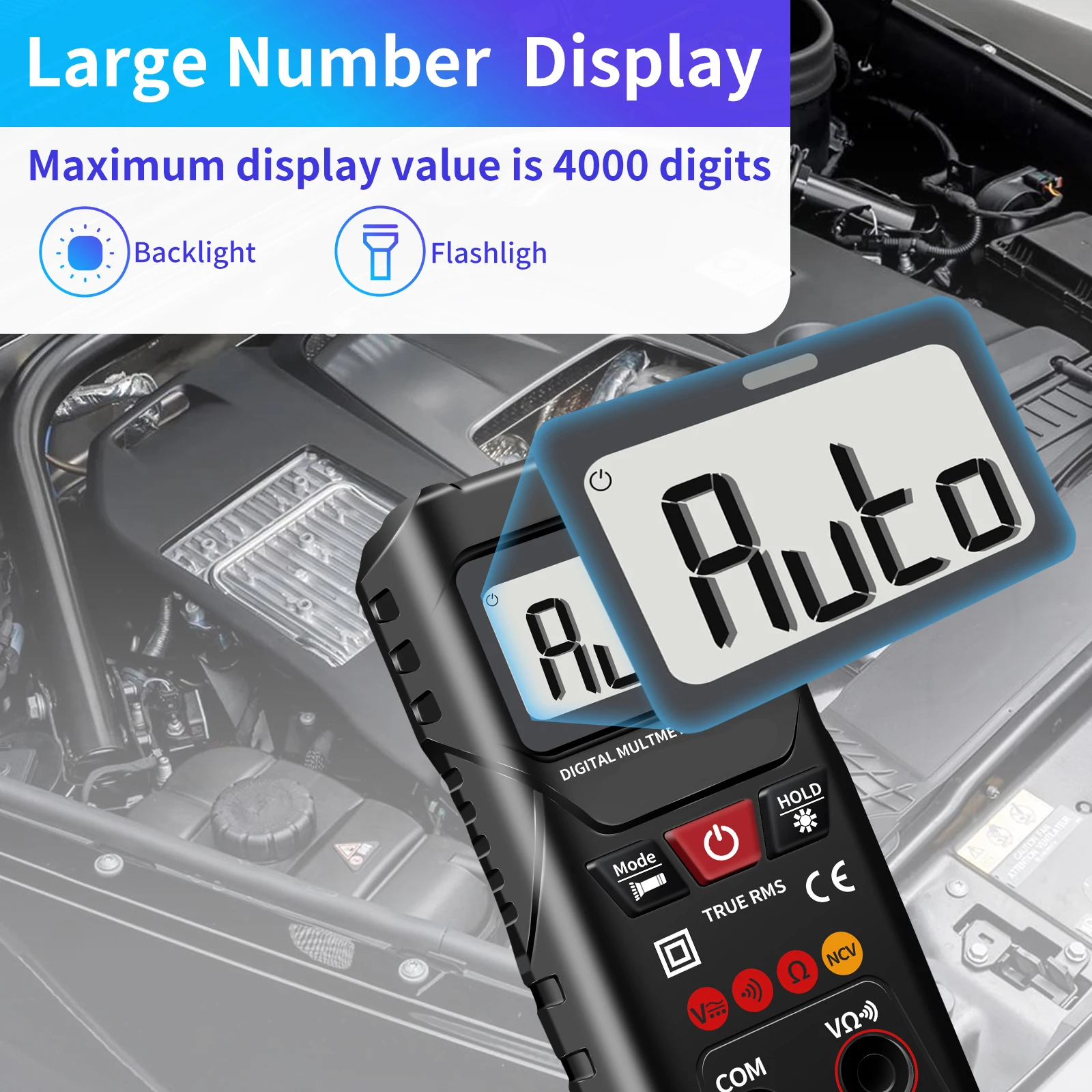 Digitalmultimeter 4000 Zähler-Voltmeter mit automatischem/manuellem – Bild 5