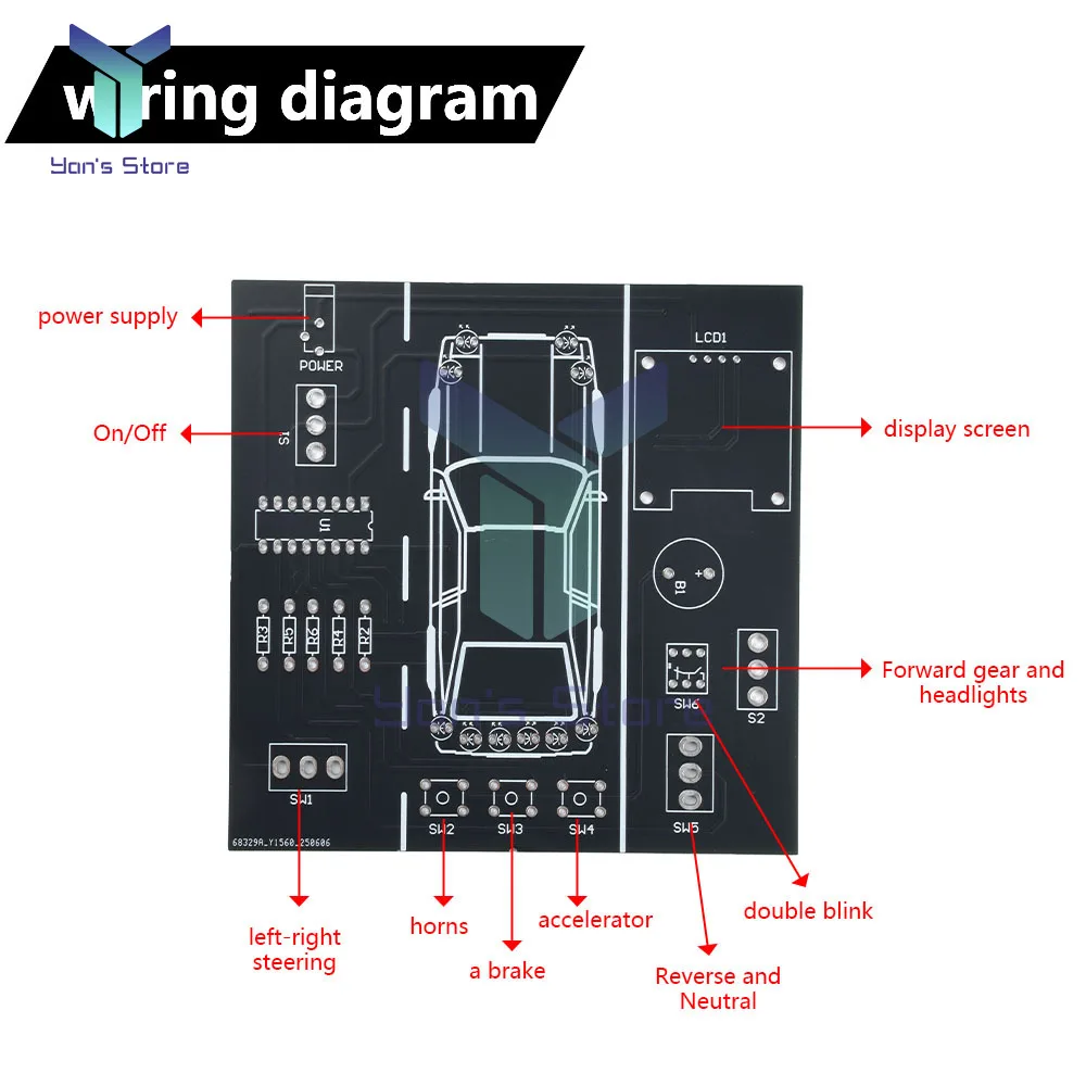 DIY Lötpraxis-Set Auto-Fahrsimulator Elektronikprojekt für Studenten – Bild 6