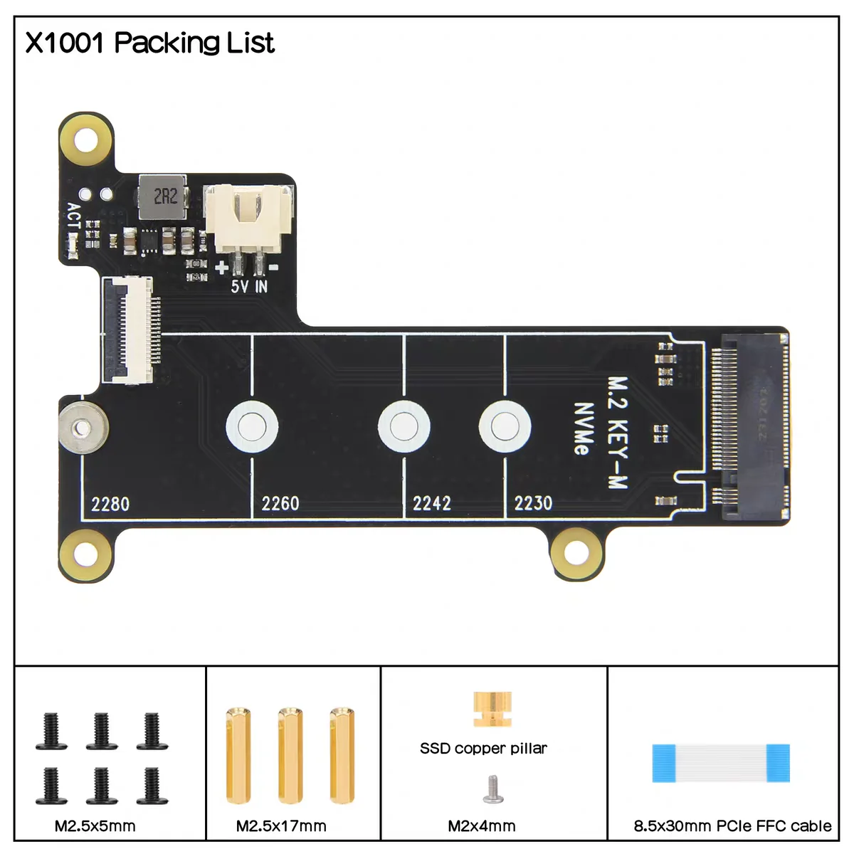 Geekworm X1001 PCIe zu NVMe M.2 SSD Shield Board für Raspberry Pi 5 – Bild 6