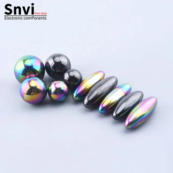 Ferrit-Magnetperlen-Set - schwarze und farbenfrohe ovale Magnetkugeln, Fidget-Magnete zum Stressabbau