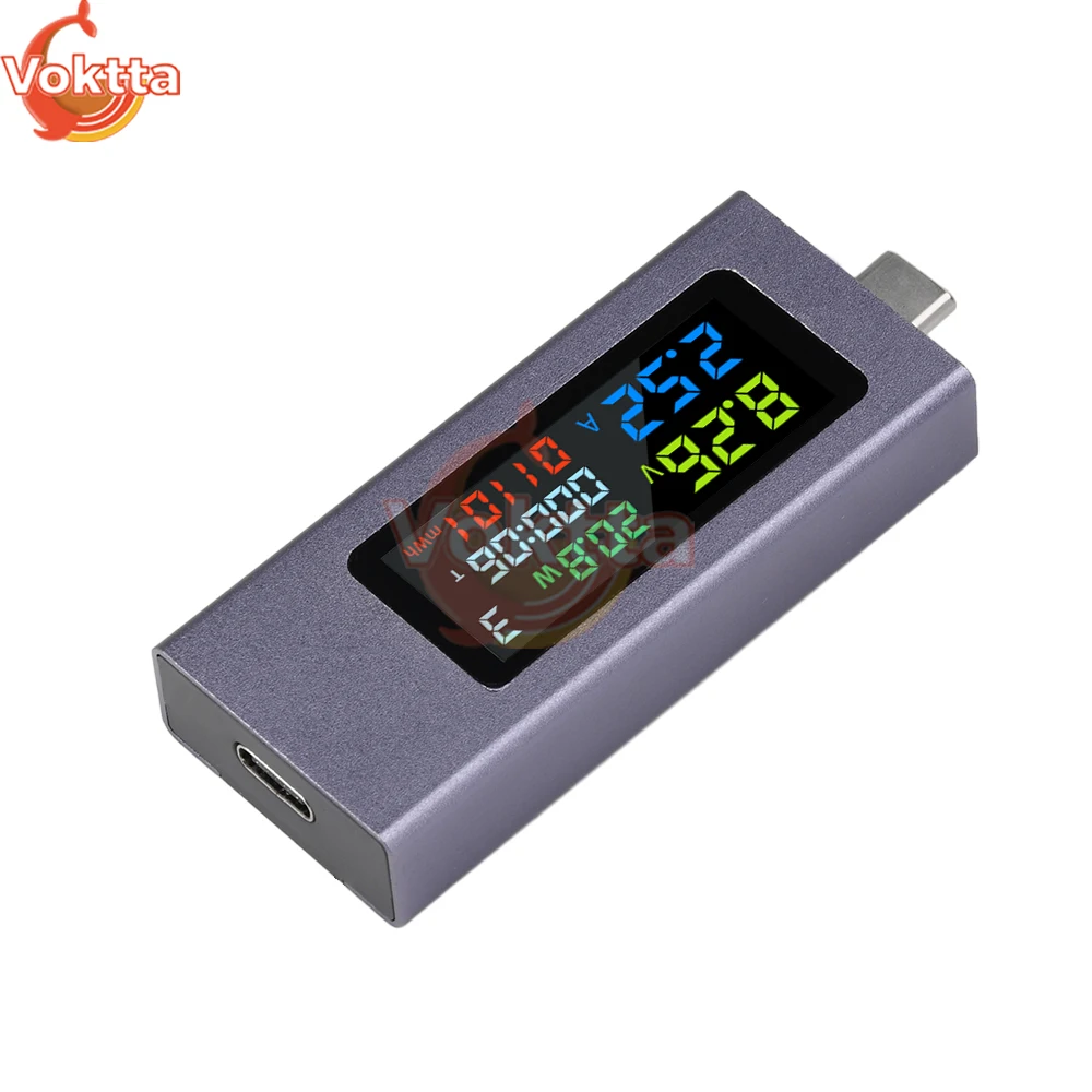 Dual USB Typ-C Tester DC 4,5-50V 0-8A Multifunktions-Digitalanzeige Spannung Amperemeter Leistungsmesser Power