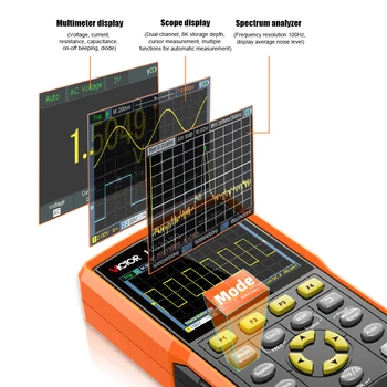 VICTOR 3-in-1 Spektrumanalysator Zweikanal-Oszilloskop Multimeter Multifunktional 9kHz bis 3GHz/200MHz/20000