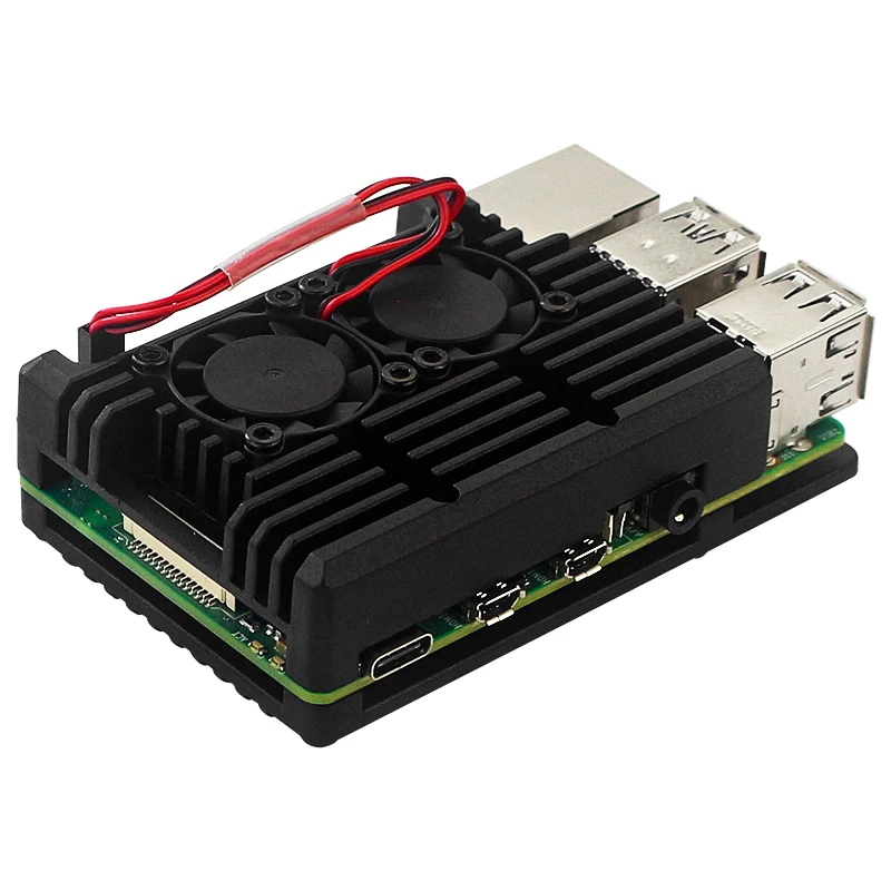 Raspberry Pi 4 Modell B-Gehäuse mit doppelter Kühlung, Mini-Lüfter – Bild 2