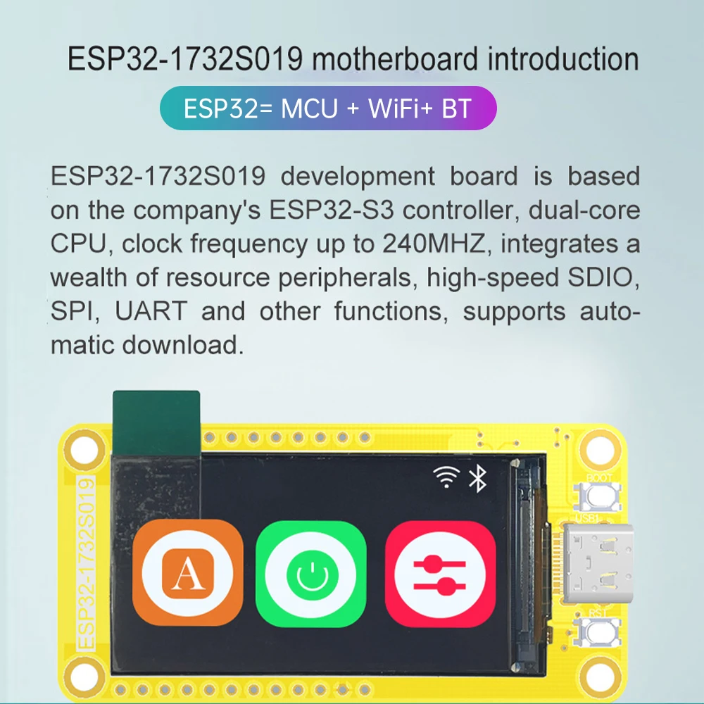 ESP32-S3 Entwicklungsboard LCD TFT IPS Modul WIFI + Bluetooth 8M PSRAM – Bild 3