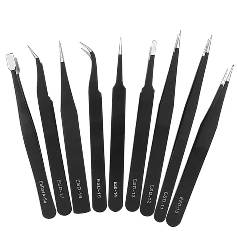 ESD Edelstahl Pinzette Präzision Antistatische Industrielle Reparatur – Bild 3