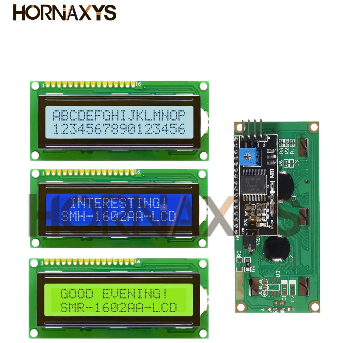 LCD1602+I2C Modul Blau / Gelbgrün Bildschirm 16x2 Zeichen LCD-Anzeige PCF8574T PCF8574 IIC I2C Schnittstelle