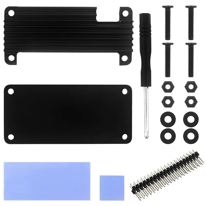 Raspberry Pi Zero 2 W Aluminiumgehäuse Metallgehäuse Passive Kühlung Kühlkörper GPIO Header für Raspberry Pi