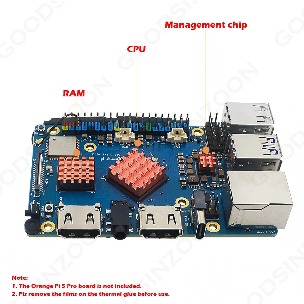 3er-Pack Kühlkörper aus reinem Kupfer für Orange Pi 5 Pro – Bild 2