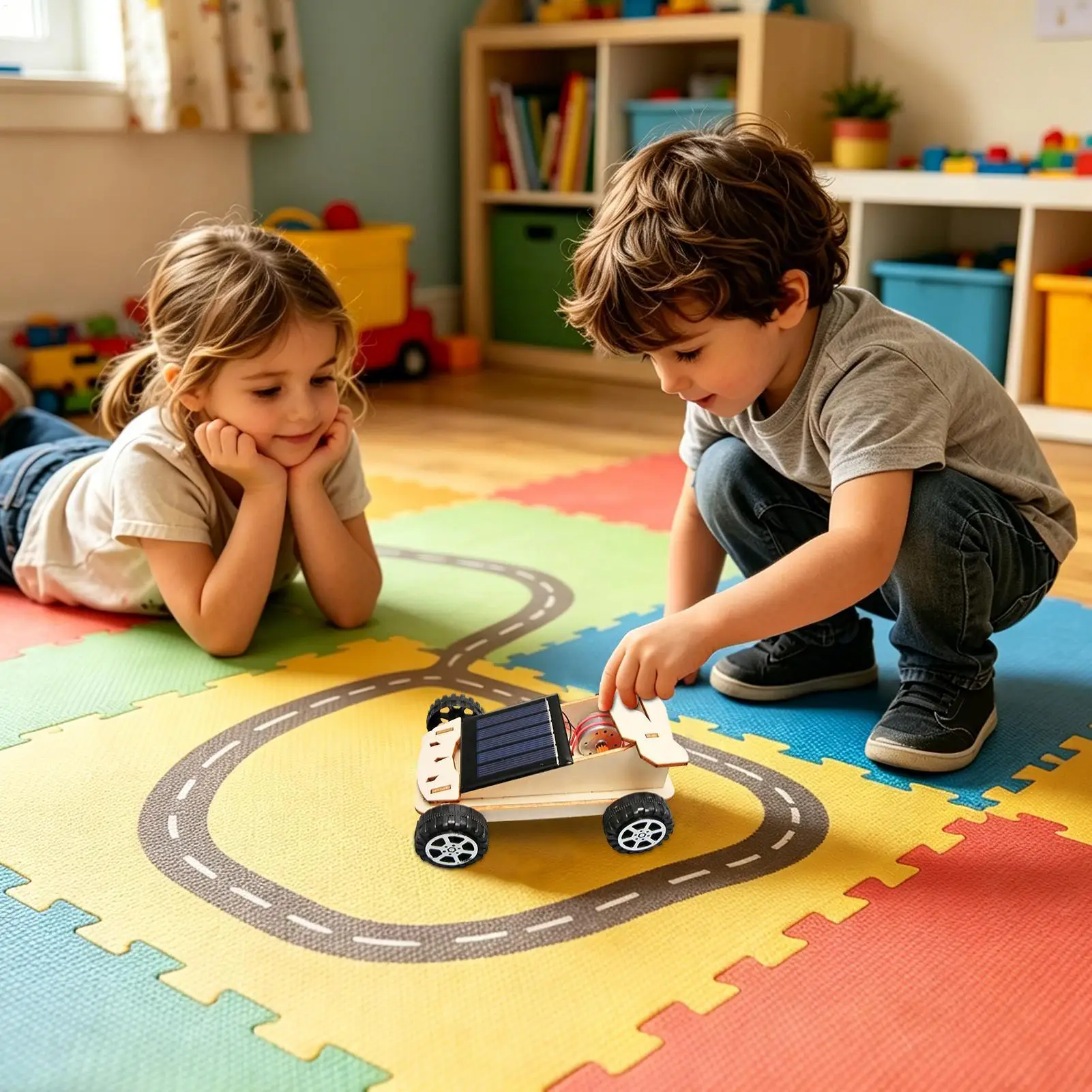 Solarbetriebenes Automodell-Bausatz - Lernspielzeug für Kinder – Bild 2