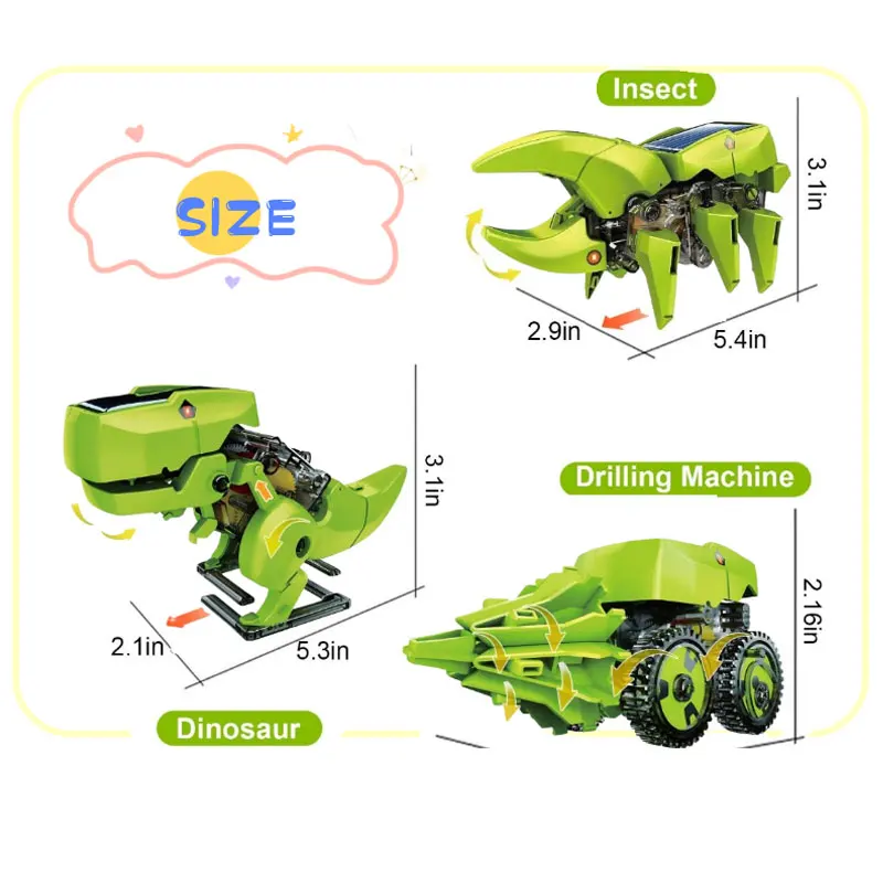 Dinosaurier-Themen-Solarbetriebenes STEM-Spielzeug-Set – Bild 5