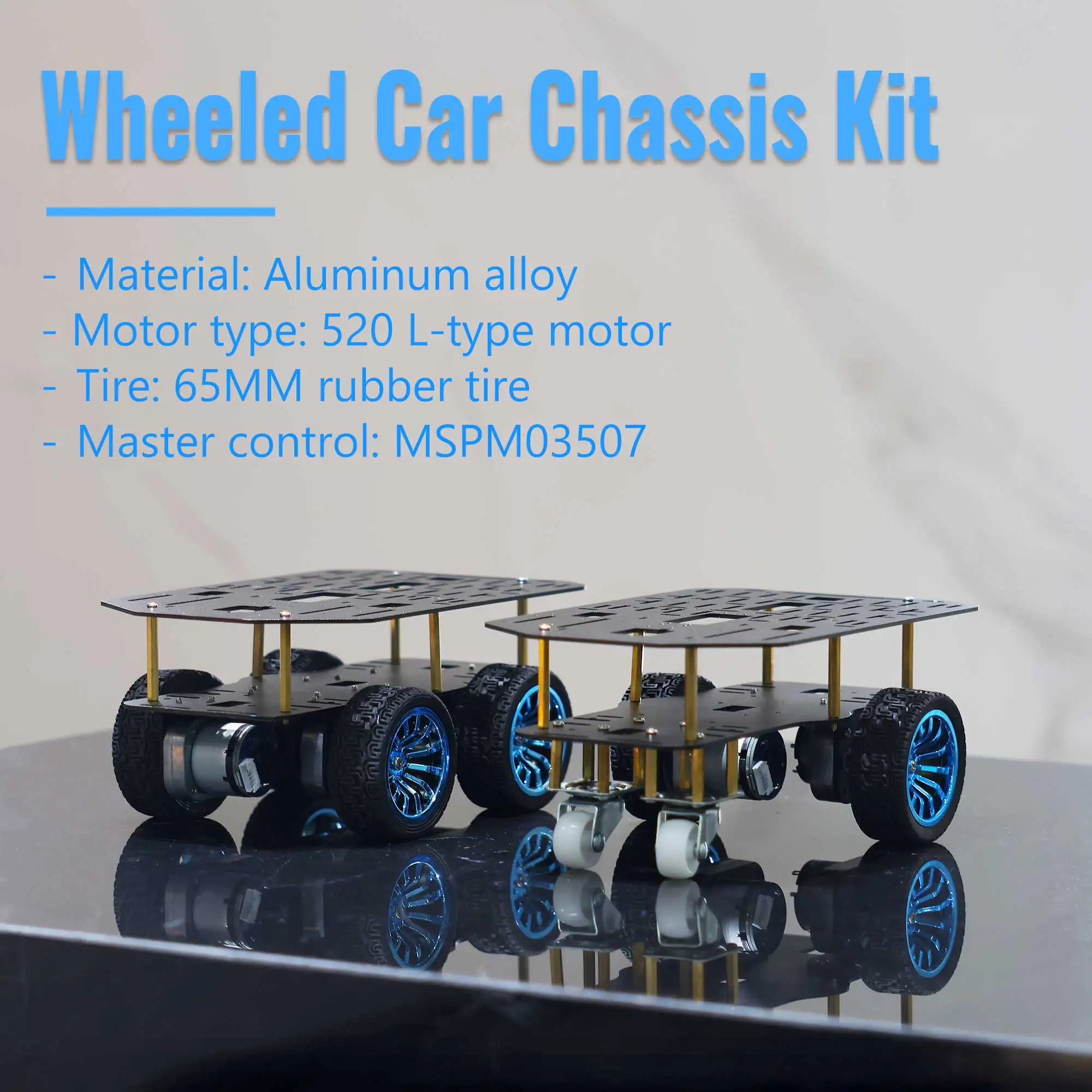 Yahboom Roboterauto-Chassis-Kit mit Rädern aus Aluminiumlegierung und MSPM0-Erweiterungsplatine, mehrere