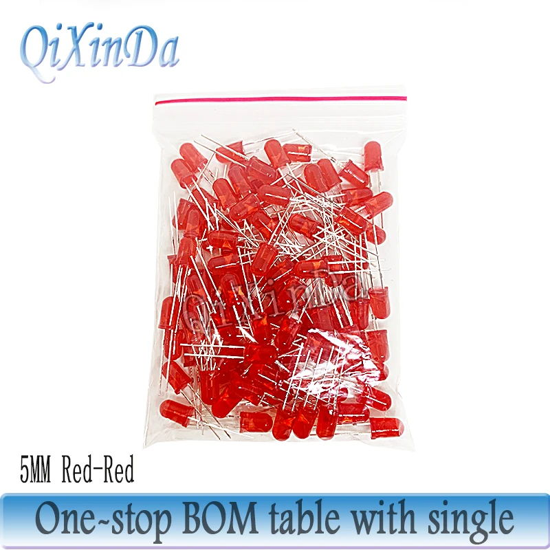 3 mm 5 mm LED-Dioden-Sortiment-Set, Weiß, Grün, Rot, Blau, Gelb, Orange, F3, F5, LEDs, Leuchtdioden