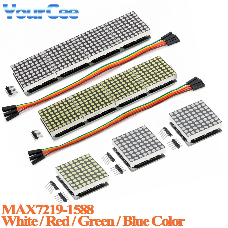 MAX7219 MAX7219-1588 Dot-Matrix-LED-Digitalanzeige 8*8 Dot-Matrix-Modul Display Rot Grün Weiß Blau Farbe