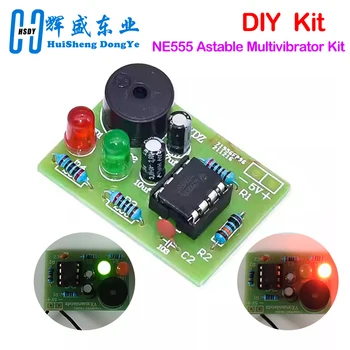 NE555 Astable Multivibrator Kit NE555P Nicht stabile Schaltung Dual Flash Light Elektronisches DIY-Unterricht