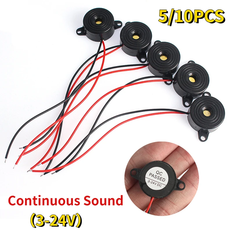 Hoher Dezibel-Summer SFM-20B DC 3-24 V Dauerton-Summer 2312 Aktive Piezo-Summer, für Arduino-Auto