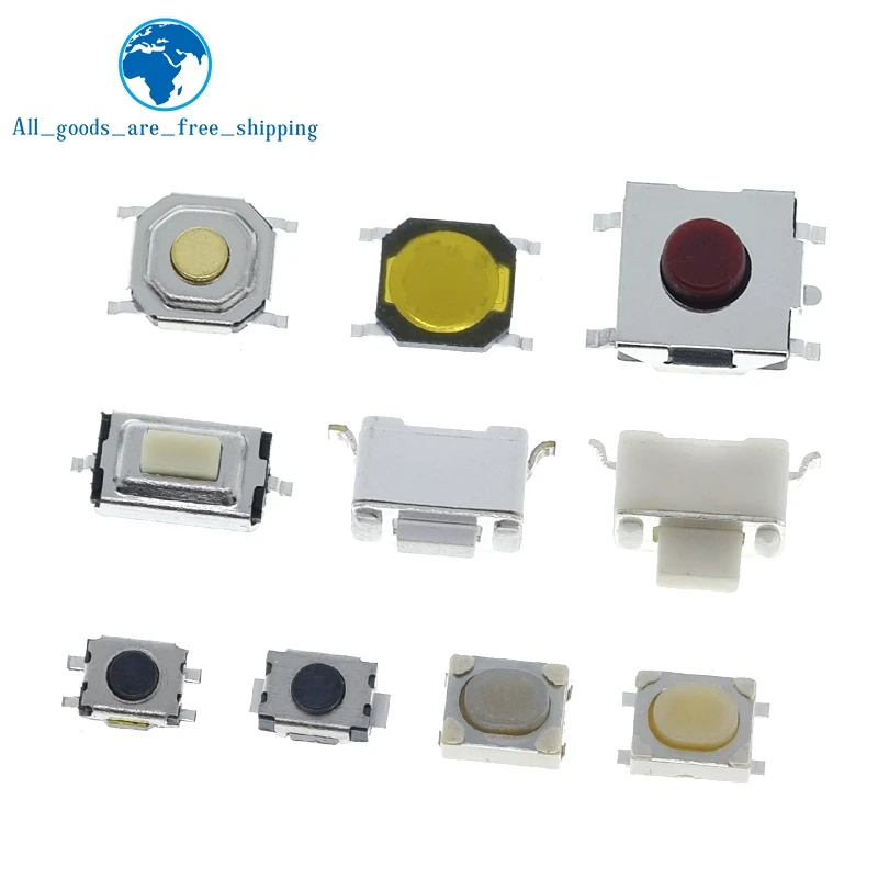 TZT 10/100PCS 3*6 3*4 4*4 SMD Tactile Tact Push Button Schalter 2Pin – Bild 5