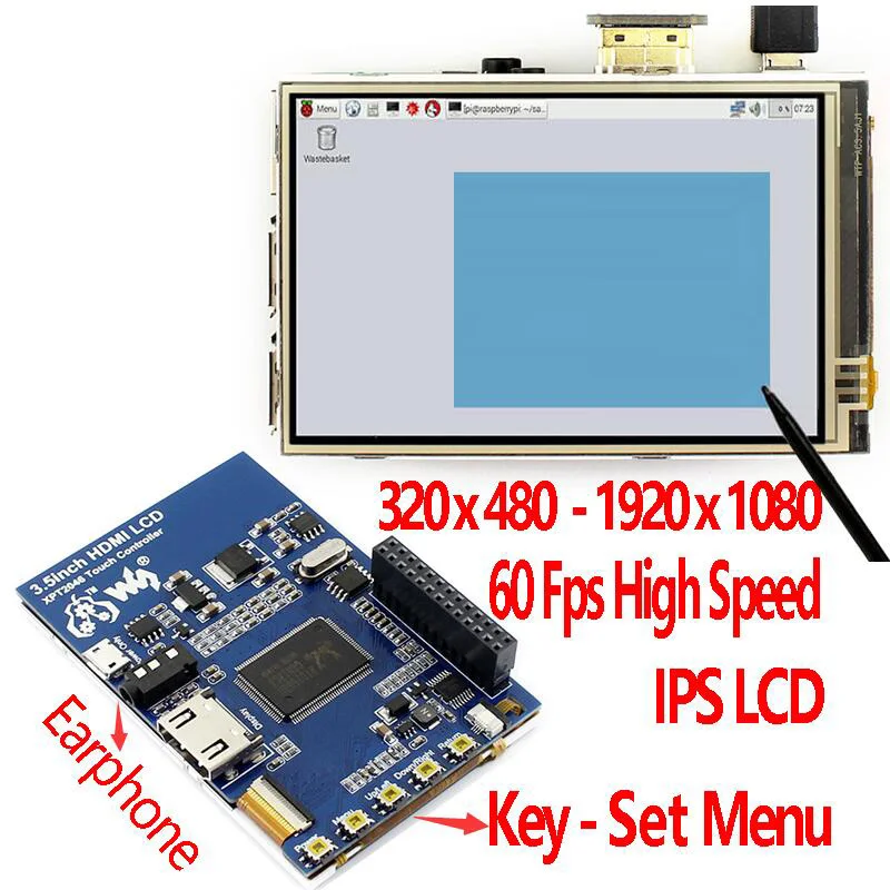 Raspberry Pi 3,5 inch touchscreen 3,5 zoll display 480 × 320 IPS touchscreen kompatibel mit HDMI