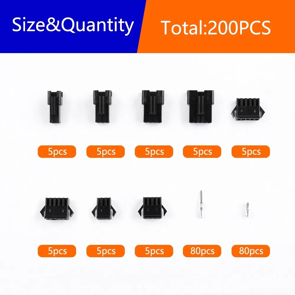 2,54mm Pitch 2/3/4/5Pin JST SM Anschlüsse Männliche (200 Stück) – Bild 5