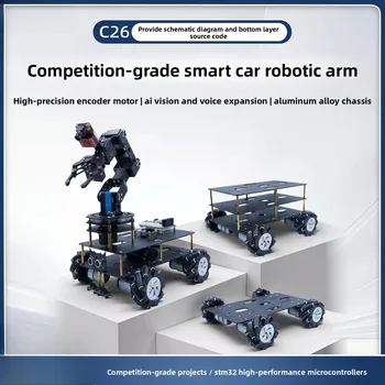 STM32 AI Vision Mecanum-Rad-Roboterwagen mit Roboterarm - 4WD programmierbares Chassis, OpenMV