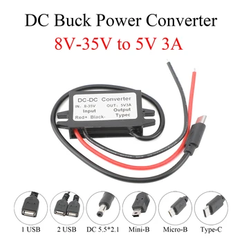 8-35V zu 5V DC Stromwandler 3A 15W Buck-Regler Step-Down Spannungsversorgungsmodul Wasserdichter Ausgang