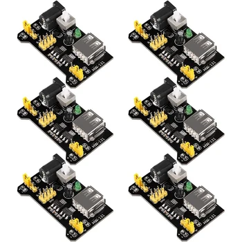 3,3V 5V MB102 Breadboard Netzteil Modul DC 6,5-12V USB für Arduino lötfreies Brot Bord (6 Stück)