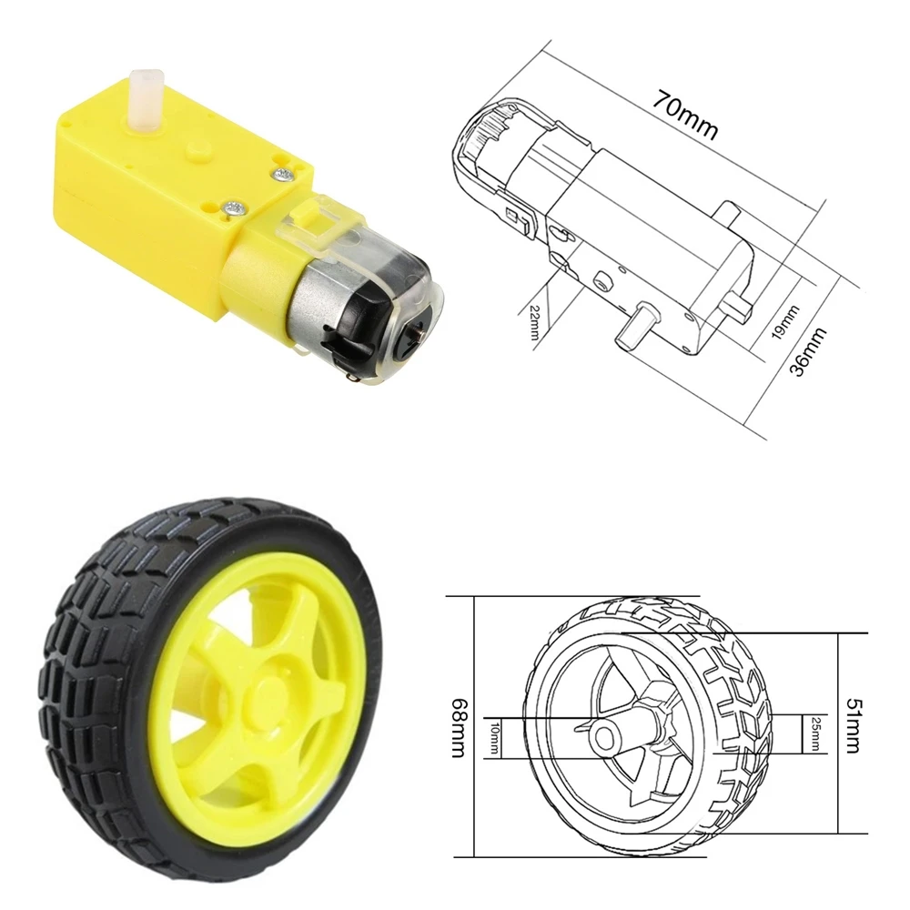TT Motor Smart Car Roboter Getriebemotor für Arduino DIY Kit Räder Smart Car Chassis Motor Roboter