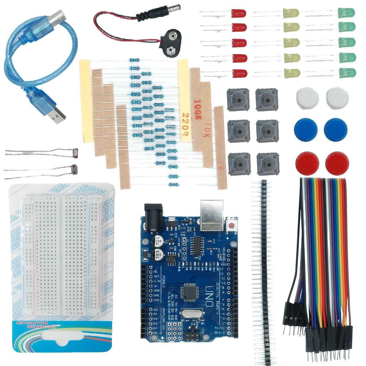 Starter-Kit für UNO R3 Mini-Steckbrett LED Jumper-Kabel Tasten – Bild 3