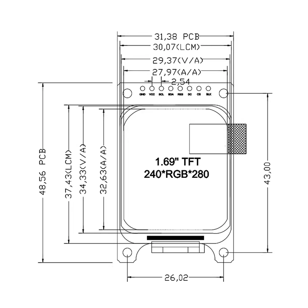 1,69-Zoll-TFT-LCD-Bildschirmmodul ST7789V3 SPI-Schnittstelle Design – Bild 6