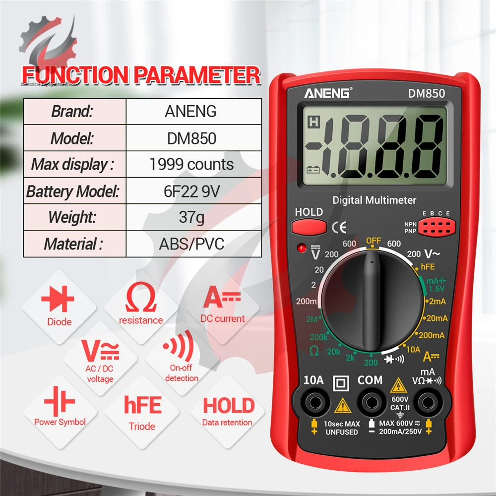 DM850 Automatisches professionelles Digitalmultimeter 1999 zählt AC DC – Bild 4