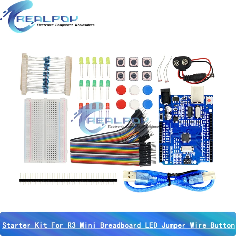 Starter Kit für UNO-R3 Mini Breadboard LED Jumper Wire Button für Arduino Diy Kit School Education Lab