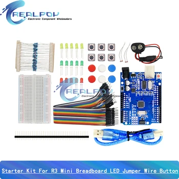 Starter Kit für UNO-R3 Mini Breadboard LED Jumper Wire Button für Arduino Diy Kit School Education Lab